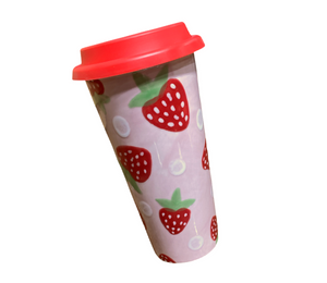Pleasanton Strawberry Travel Mug