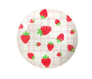 Pleasanton Strawberry Plaid Plate