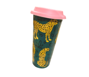 Pleasanton Cheetah Travel Mug