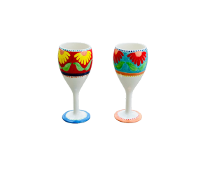 Pleasanton Floral Wine Glass Set